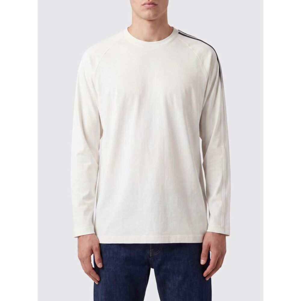 Y-3 Men Long-Sleeved Cotton T-Shirt Y-3 With Relaxed Fit And Crew Neck